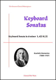 Keyboard Sonata in d-minor L.423
  K.32 piano sheet music cover Thumbnail